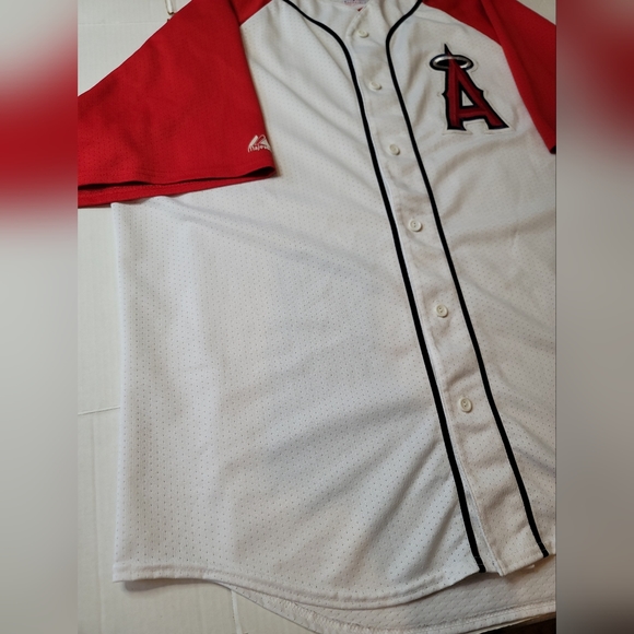 ANAHEIM Los Angeles ANGELS Baseball MAJESTIC Blank Sewn Logo MLB Men's 2XL XXL. - Picture 5 of 11